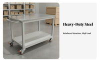 High Load Capacity Mobile Workbench Resistant Rolling Tool Table Easy to Clean Rolling Work Table for Warehouse Workers, DIY Enthusiasts, Factory, Repair Shop, Laboratory, Commercial Kitchen