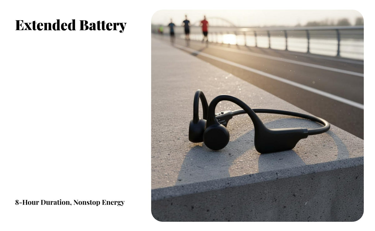Air Conduction Headphones Built in Slot Headphones Suitable Fit Opening Ear Sports Headset for Cyclists, Athletes, Running