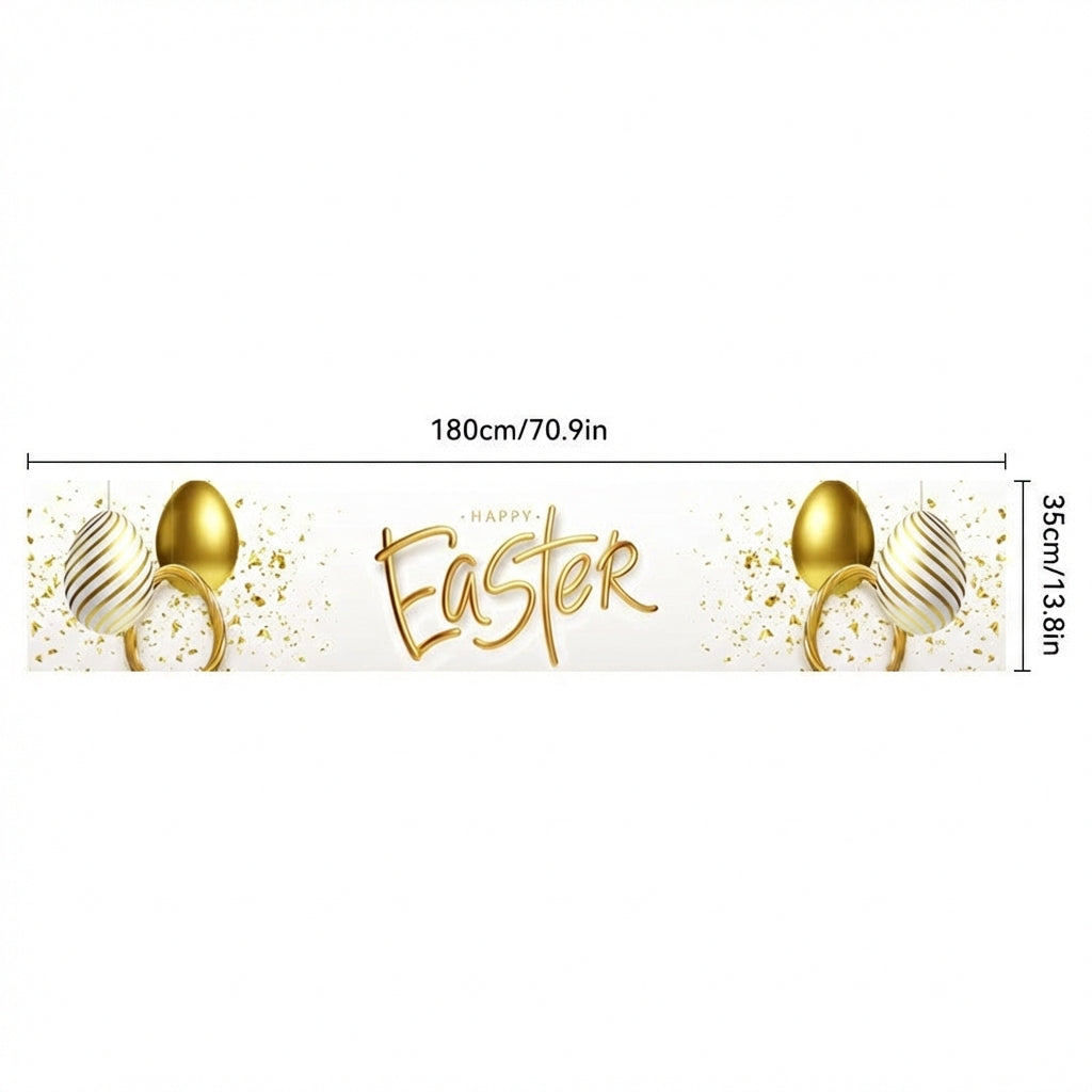 Easter Table Runner Easy to Clean Easter Party Table Cover Reusable Festive Dining Tablecloth for Event Planners, Restaurant Owners, Parties