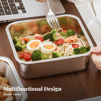 Stainless Steel Food Container with Drainer Efficient Drainage Refrigerator Storage Container with Strainer Sealed Lid Stainless Steel Crisper