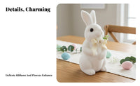 Easter Bunny Decoration Mossy Appearance Artificial Foliage Hare Statue Holiday Themed Foliage Hare Statue for Garden, Home