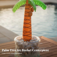 Inflatable Palm Tree Chiller Decorative Palm Tree Ice Bucket Easy to Inflate/Deflate Exotic Festivity Ice Bucket for Outdoor, Beach, Barbecues