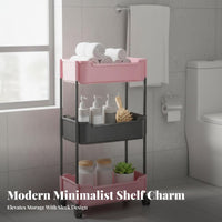 Multi-Tier Storage Rack Versatile Slim Rolling Cart Slim Organizer Trolley 360° Rotating Wheels Mobile Storage Shelf for Office