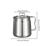 Matching Lid Stainless Steel Oil Filter Pot Side Handle Oil Filter Pot Loop Knob Grease Container Silver Finish