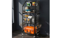 Multi-Tier Fishing Rod Holder with Pegboard and Hooks Mobile Fishing Cart with Rod Holders Freestanding Heavy Duty for Fishermen