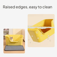Semi-Enclosed Splash-Proof Cat Litter Box for Large Cats