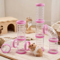 DIY Hamster Tunnel Modular Connectors for Hamster Cage Accessories, 5.5 cm Hamster Tunnel Maze Kit for Small Rodent Habitat Expansion