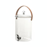 Portable Handle Water Jug with Spigot Leakproof Seal Party Drink Dispenser with Tap Food Grade Material Refrigerator Drink Dispenser Wide Mouth Opening for Camping, Picnic