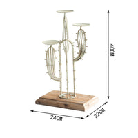 Cactus Candle Holder Metal Candelabra Vintage for Decorators