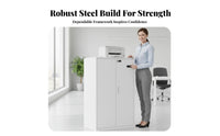 Lockable Drawers Low silhouette Metal Credenza Combination Lock Storage Cabinet Multifunctional Office Furniture sturdyDuty Construction for Administrators, Students, Workspace, Under Desk, Study Room