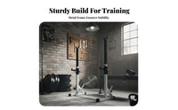 Heavy Duty Construction Adjustable Squat Rack Anti-Slip Feet Weight Bench Squat Rack Space Saving Multi-Function Workout Station for Men, Fitness Enthusiasts, Home Gym
