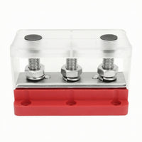 High Current M10 Busbar Shielding Bus Bar Terminal Block with Studs Bus Bar with Cover Sturdy for Electricians