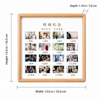 Personalised Wedding Anniversary Photo Frame, Handmade Wooden Photo Frame with Glass Cover, Custom Engraved Gift for Couples, Wall Mount Display