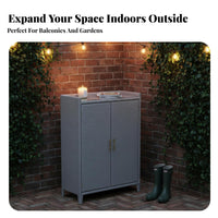 Waterresistant Rattan Door Cabinet sunlight-resistant Multi-Shelf Wicker Cabinet Multifunctional Outdoor Furniture With Doors for Apartment Dwellers, Interior Design fans, Balcony, Garden, Entrance, Hallmanner