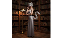 2 Pieces Cat Face Covering with Tail Adjustable Tail with Belt Easy-to-Wear Costume Accessories Set for Cosplayers