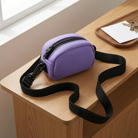 Scuba Material Kids Camera Bag Zippered Neck Lanyard Soft Cloth Neck Strap Bag Compact for Children