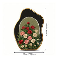 Elegant Tabletop Art Plaque Embossed Plaque with Floral Relief Layered Vintage-Style for Bedside Table