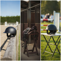 Equestrian Riding Helmet Matte Riding Helmet with Chin Strap Ventilated Adjustable for Equestrians, Stables