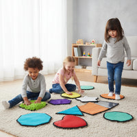 14 Pieces Multi-Textured Sensory Tactile Mat Collection Interactive Sensory Pads with Stitched Edging Long-Lasting Tactile Pad Educational for Children, Toddlers, Classrooms, Playrooms, Wellness Rooms