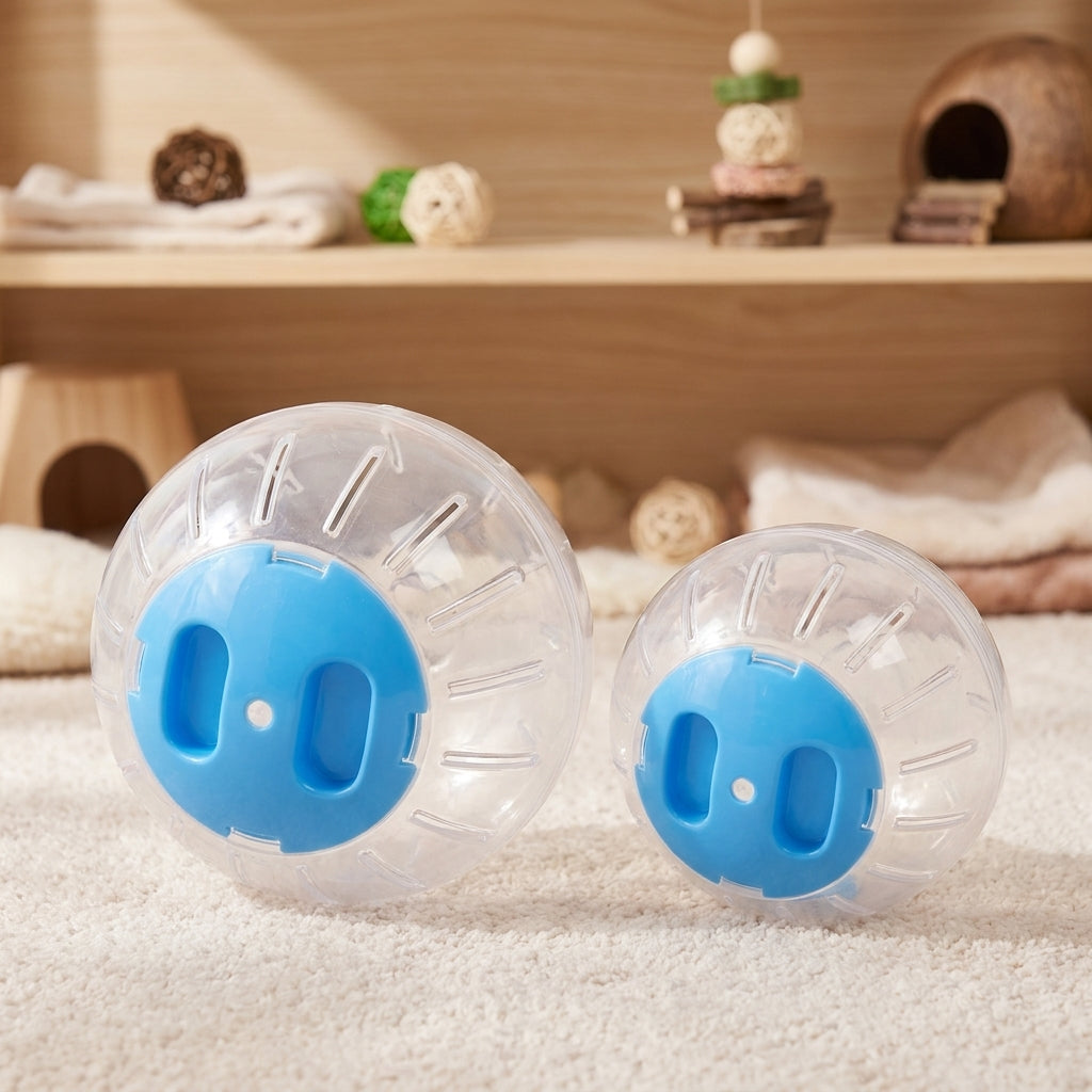 Silent Running Hamster Ball, Well Ventilated Hamster Ball with Lock, Transparent Exercise Wheel for Indoor and Outdoor Use, Random Color