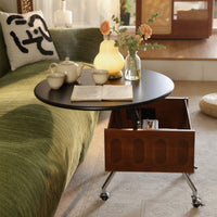 Lift Top Storage Coffee Table Solid Wood Construction Lift-Elevating Coffee Table Multi-Functional Mobile Storage Trolley for Bedroom, Home Office