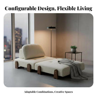 Japanese aesthetic Tofu Block Chair sturdy Wood Frame Tofu Block Couch Thick Padded padding interchangeable Sofa adaptable Design for Apartment Dwellers, Interior Designers, Living Room, perusing corner, Small Spaces, Rest Area