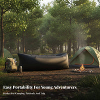 Portable & Lightweight Wind-Inflated Lounger Easy Inflation Wind-Filled Lounger No Pump Required inflatable lounger Anti-Leak Design for eventfestival-outdoorersers, Beachfestival-outdoorersers, Travelers, Camping, Music events, Picnics, Beach