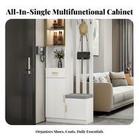 Multifunctional Partition Cabinet Modern Minimalist Design Multifunctional Entryway Cabinet Hard-Wearing and Sturdy Tree Bench Shoe Storage for Adults