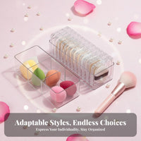 Clear Partitioned Puff Container Dustproof Makeup Organizer Dust-Proof for Women
