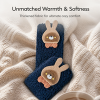 Women's Coral Fleece Mid-Calf Socks, Thickened Thermal Non-Slip Home Floor Socks for Winter