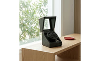 Carbon Fiber Watch Winder with Transparent Window Mechanical Watch Winder with Viewing Window Double Premium for Men, Desk, Dresser, Office