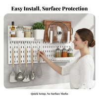 Pegboard Panel Kit no tools required Installation Perforated Panel Organizer DIY combination surfaceMounted Storage for Hobbyists, Bathroom, Study Room, Workshop