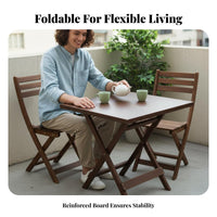 3 Pieces Foldable Design 3-Piece Folding Table and Chair Set Space-Saving Folding Table and 2 Chairs Vintage and aesthetic completedoor Furnishing Portable for Apartment Dwellers, Homeowners, Balcony, Patio, Garden, Yard