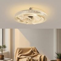 Crystal-Textured E26/E27 Ceiling Fan Light Three-Color Ceiling Fan Light Low-Profile Fixture Detachable for Bedroom, Study Room, Dining Area