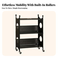 Space Saving Multi-Level Rolling Cart adaptable Use 4-Tier Mobile shelf unit Slim Design Tiered Shelving Unit Easy Assembly for Homeowners, Office Workers, Living Room, Narrow Spaces, Bedroom, Classroom