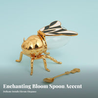 European Classical Design Bee Shaped Seasoning Jar Easy to Clean Gold Bee Seasoning Pot Handmade Originality for Restaurant