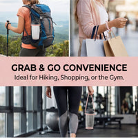 Chic Portable Cup Carrier for Nutribullet 900W & 600W - Silicone Tumbler Holder with Stylish Textured Wrist Strap & Gold Metal Clasps - Hands-Free Travel Lanyard for Yoga, Gym & Office