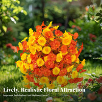 Artificial Flower Stake Realistic Look Garden Flower Stake Lifelike Appearance Outdoor Decoration for Patio, Burial Site, Planter Box