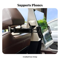 Car Headrest Mount Hands Viewing Telescopic Headrest Mount Wide Compatibility Adjustable Stand for Family, Travel, Vehicle