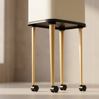 High-Legged Trash Can with Raised Legs Narrow Trash Can with Wheels and Lid Compact Bin Rolling for Office