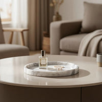 Marble Tray Circular Marble Tray Minimalist for Vanity