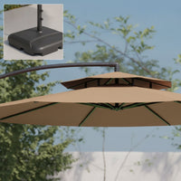 Cantilever Patio Umbrella Ventilated Top Cantilever Umbrella with Base Crank-Open for Homeowners, Vendors, Garden, Backyard, Balcony