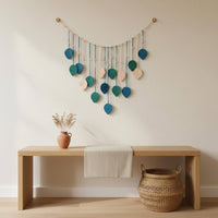 Woven Foliage Tapestry Chic Aesthetic Boho Foliage Tapestry Macrame Wall Hanging Great Gift Thought Macrame Feather Hanging