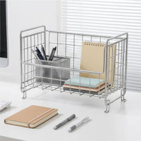 Countertop Storage Rack with Z-Shaped Feet Freestanding Organizer Sturdy Baskets for Washroom Counter