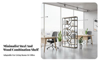 Freestanding Open shelving unit utilitarian aesthetic Freestanding Etagere shelving unit Multipurpose Shelving Unit for Apartment Dwellers, Study, Bedroom, Entryway