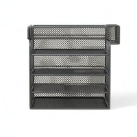 Desktop Organizer with Pen Holder 4-Tier Desk Organizer with Pen Holders Comprehensive Mesh Document Holder for Professionals, Classroom