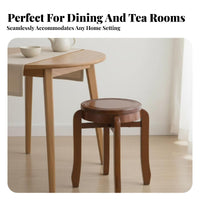Stackable Backless Round-Top Stool Space-Saving Four-Legged Round Stool Sturdy Construction Household Furniture Minimalist Design for Restaurant Owners, Families, Homeowners, Dining Room, Kitchen, Home Office