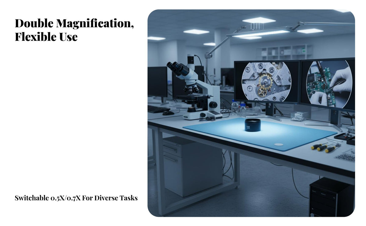 Industrial Camera Imaging Device Lens Oil-Resistant Auxiliary Objective Lens High-Resolution Optical Component for Technicians, Lab