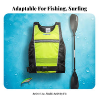 Mature Flotation Vest Sturdy Kayaking Flotation Vest Fishing Safety Vest Adjustable Fit Watersports Gear Fast-Release Buckle