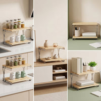 Foldable Desktop Organizer Shelf Compact Countertop Shelf Organizer Stable Desktop Rack Sturdy for Office